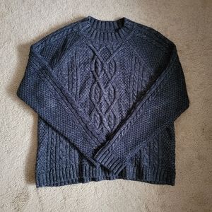 Abercrombie & Fitch Navy Cable Knit Sweater L